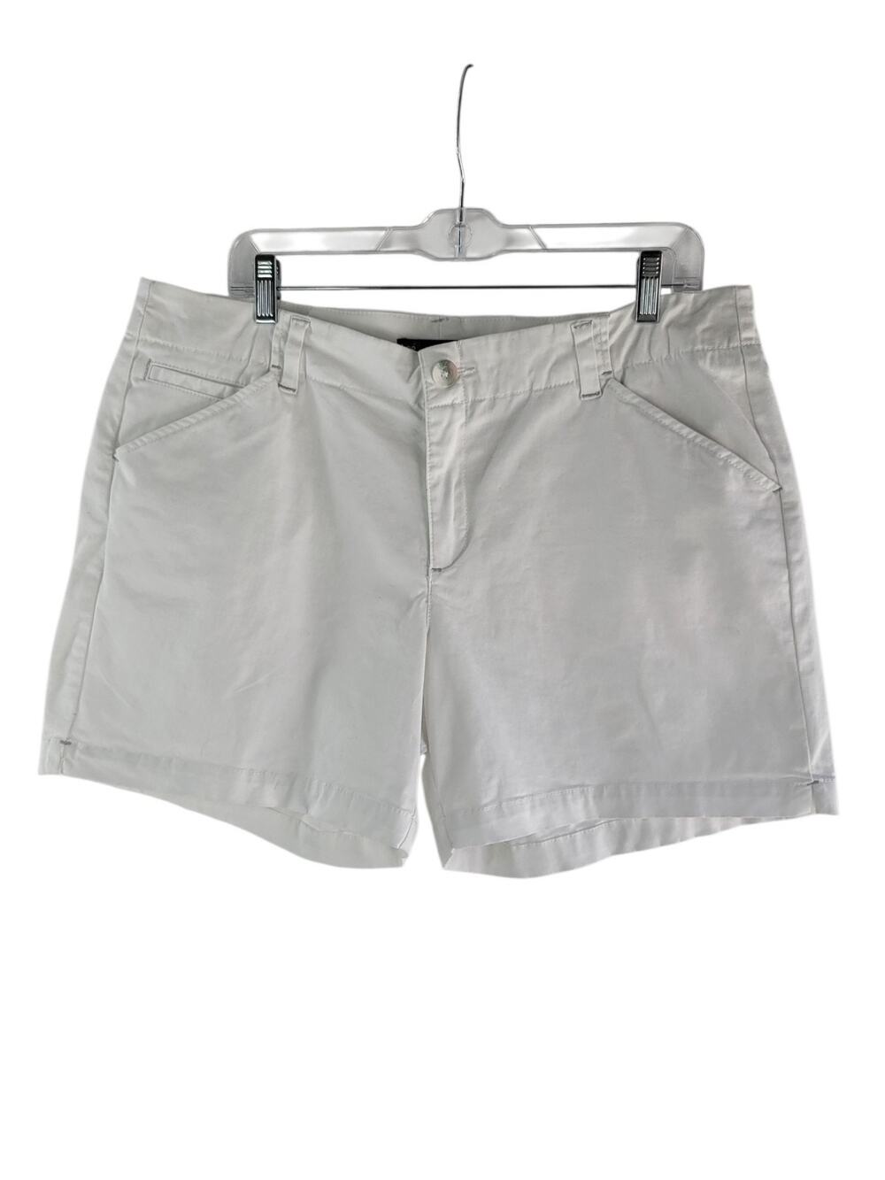 LEE Midrise Fit 1889 White Chino Mid Rise Stretch Shorts in Women's Size 14